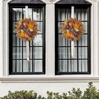 WANNA-CUL 24 Inch Fall Wreaths for Front Door with Hydrangea,Peony and White Pumpkins-Fall Decorations for Home, Fall Door Wreath Decor for Autumn,Harvest, Halloween or Thanksgiving
