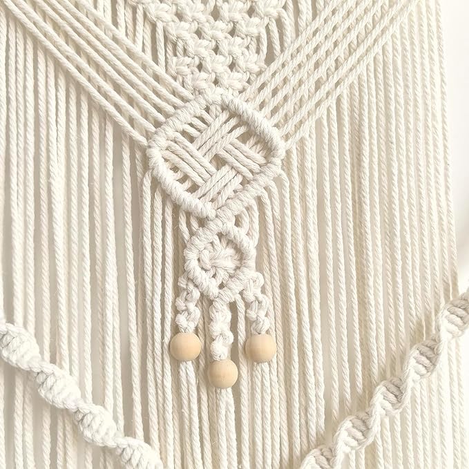 Achart Macrame Wall Hanging Large- Boho Wall Decor- large wall art- Wall Decor Living Room- Macrame Tapestry Boho Decor for Bedroom (Beige-O)