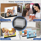 Magnetic Acrylic Picture Frames – Thick Double-Sided Clear Display, Black Base Decorative 5x7 Photo Frame for Home & Office Desktop (3-Pack, Horizontal)