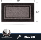 PURRUGS Dirt Trapping Door Mat 34" x 60", Non-Slip/Skid Machine Washable Entryway Rug, Shoes Scraper, Area Rug, Super Absorbent Welcome Mat for Muddy Wet Shoes and Paws, Grayish Brown & Coffee