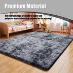 8x10 Fluffy Area Rugs for Living Room,Shag Area Rug for Bedroom,Soft Fuzzy Rug Non-Shedding Indoor Plush Carpet for Kids Bedroom Nursery Home Decor,Tie-Dyed Black