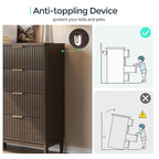 LINSY HOME Fluted Dresser for Bedroom with 8 Drawers, 47" Wide Mid Century Modern Dressers, Tall Boho Chest of Drawer, Large Wood Accent Storage Cabinet for Living Room, Curved Profile Design, Walnut