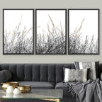 SIGNWIN 3 Piece Framed Canvas Wall Art Wild Grass Field Nature Wilderness Photography Abstract Landscape Canvas Prints Home Artwork Decoration for Living Room,Bedroom - 16"x24"x3 Panels