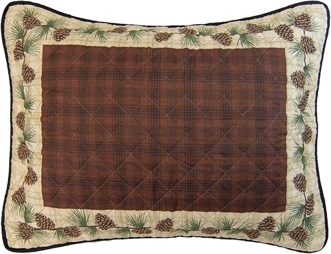 Donna Sharp Pine Circle Polyester Bedding Set - 3-Piece Queen Size Quilt Set - Includes 1 Quilt and 2 Standard Pillow Shams - Machine Washable - Traditional Design