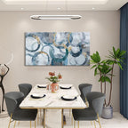 Abstract Canvas Wall Art, Modern Minimalist Wall Decor for Living Room - Blue, Teal Room Decorations, Framed 24x48IN