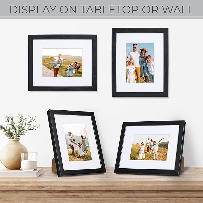 Sheffield Home 4 Piece Gallery Wall Frame Set, 8x10 Inch, Black