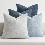 MIULEE Pack of 4 Decorative Textured Boucle Throw Pillow Covers 22x22 Inch Neutral Blue Accent Euro Sham Pillow Cases Couch Cushion Covers Modern Farmhouse Boho Chair Sofa Bed Livingroom Home Decor