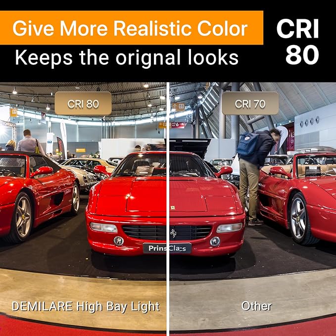 4 Pack Led High Bay Light 250W, 37500 lm High Bay Led Shop Lights 5000K with US Plug, Commercial Light Fixture for Workshop, Garage, Warehouse