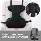 BALAPET Lumbar Support Pillow for Office Chair,Ergonomic Memory Foam Breathable I-Shape Back Pillow with Adjustable Straps,Full Back and shoulder Support for Improved Sitting Posture and Relief Pain