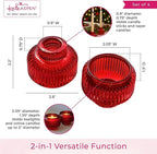 Kate Aspen Red Ribbed Taper Candle Holders for Candlesticks Set of 4, Candlestick Holders, Votive Candle Holder Decor, Red Kitchen Decor, Glass Candlestick Holder,Table Centerpieces, Holiday Accents