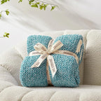 Snuggle Sac Teal Blue Oversized Throw Blankets,Super Soft Warm Cozy Throw Blankets for Couch, Knit Fuzzy Plush Blanket, Heather Teal, 50x70 inches