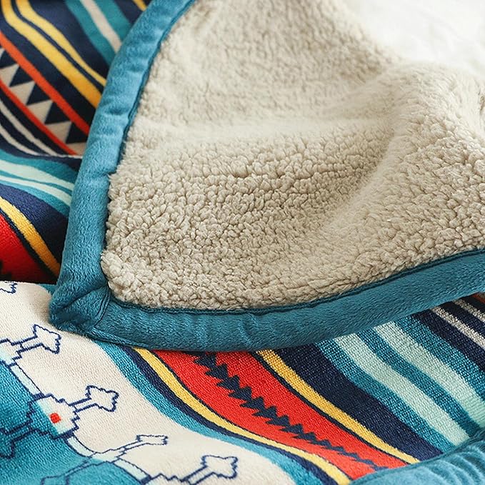 UKELER Bohemian Sherpa Bed Blanket King Size 90'' x 108'', Native American Cozy Warm Blanket for Bed/Couch/Sofa, Great Gift for Women's Day,Mother's Day,Father's Day,Thanksgiving,Christmas,Birthday