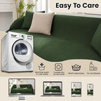 Washable Sofa Covers for 3 Cushion Couch Chenille Furniture Protector Couch Covers for Sectional Sofa 1PC Cover for Dogs Sofa Silpcover Loveseat Protector Cover(Green, 71"x150")