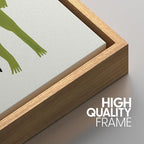 SIGNWIN Framed Canvas Print Wall Art Whimsical Frog Humorous Green Frog Photography Modern Art Minimalist Black and White for Living Room, Bedroom, Office - 16"x24"x3 Natural