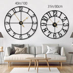 LEIKE 40 Inch Extra Large Wall Clock, Decorative Oversized Arabic Numerals Battery Operated Black Metal Wall Clocks for Living Room,Kitchen,Office, Farmhouse,Entrance Decor