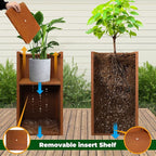 Corten Steel Metallic Heavy Planter for Outdoor Plants 14"x14"x30" Metal Planter Spliced Flower Pot with Partitions for Outside,Indoor,Garden (Corten, 14 * 14 * 30)