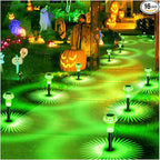 Halloween Solar Lights Outdoor 16 Pack Green LED Waterproof Mushroom Outside Lights for Yard Garden Patio Pathway Walkway Landscape Halloween Decorations