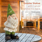Alpine Corporation 12" Tall Traditional Outdoor Garden Gnome Yard Statue Decoration