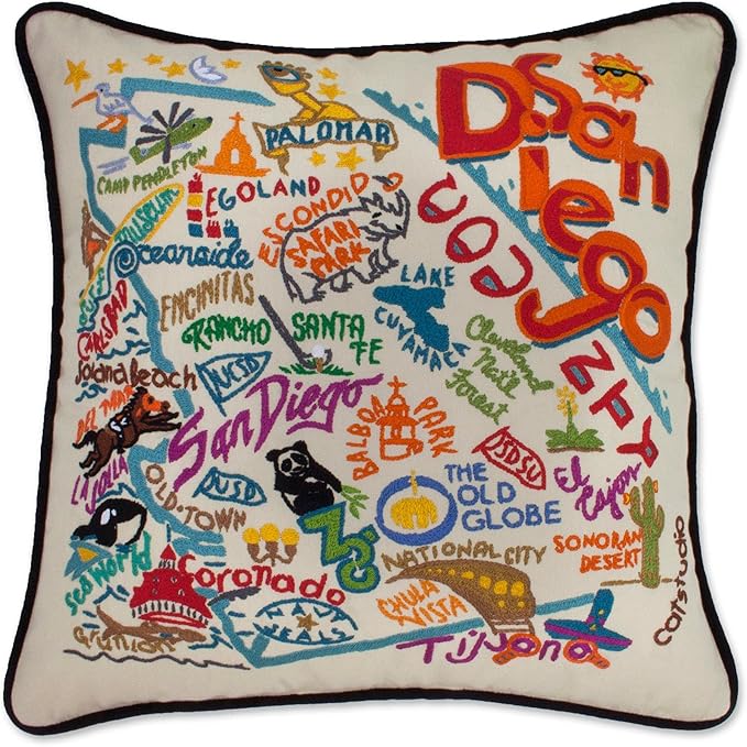 Catstudio San Diego Embroidered Decorative Throw Pillow