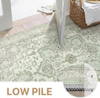 GENIMO 2x8 Runner Rugs for Hallway, Machine Washable Non Slip Vintage Rugs, Low Pile Lightweight Soft Print Rug for Enrtyway, Corridor, Home Office, Kitchen, Oat Light