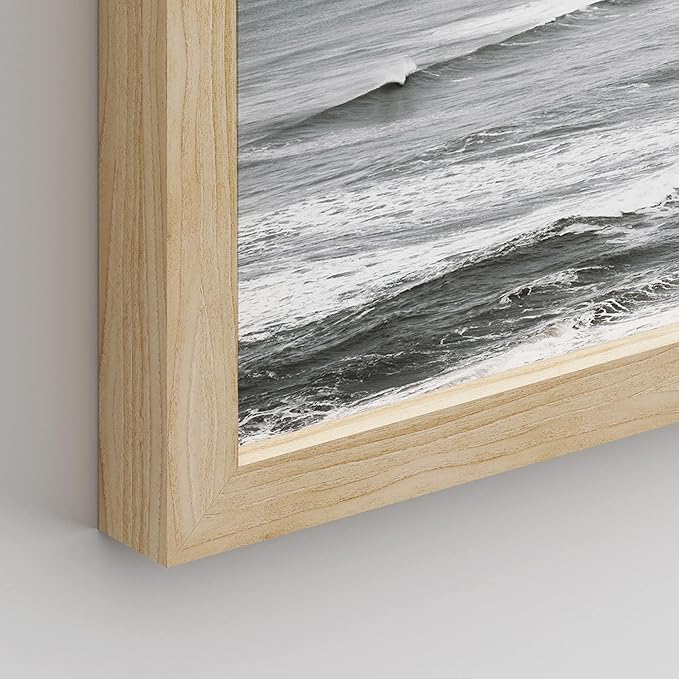 SIGNWIN Framed White Minimal Ocean Beach Seashore Coastals Wall Art, Set of 4 Landscape Colorful Wall Decor Prints, Nature Wilderness Wall Décor for Living Room, Bedroom - 11"x14" Natural