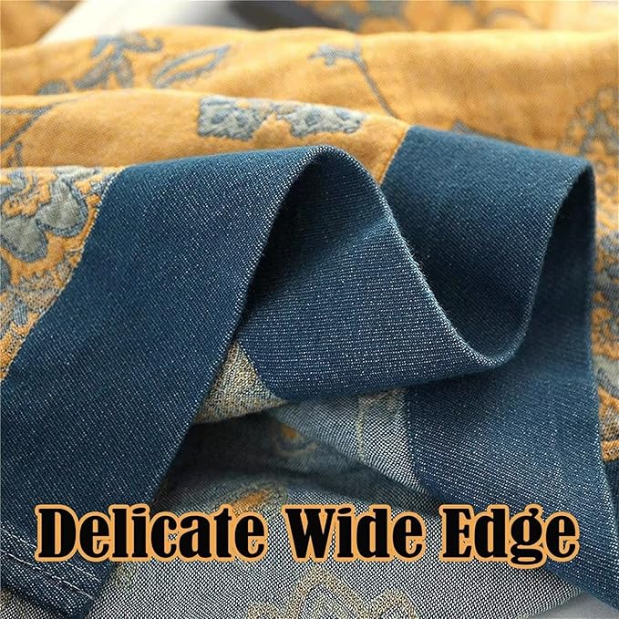 MSGKV Boho Throw Blanket Summer Blanket 100% Cotton Boho Couch Cover,Versatile Knit Woven Blankets,Super Soft Warm & Decorative Blanket for Chair Bed Sofa and Living Room,60''Wx 80''L