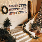 6 Picture Frames Collage Wall Decor With 30 Clips, Wood Photo Frame, No Drilling Required, Adhesive Stickers, Easy to Install, Black.