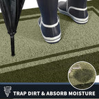 PURRUGS Dirt Trapping Door Mat 24" x 84", Non-Slip/Skid Machine Washable Entryway Rug, Shoes Scraper, Area Rug, Super Absorbent Welcome Mat for Muddy Wet Shoes and Paws, Budding Green & Sage Green