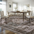 AMOAMI-Area Rug 8X10 Rugs for Living Room-Vintage Soft Brick/Brown Rugs for Bedroom-Non Slip Carpet-Washable Rug for Dining Room Living Room Bedroom Office Under Table