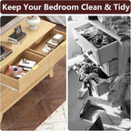 Fluted Dresser for Bedroom,6 Drawer Dresser for Closet,47" Wide Storage Cabinet and Chest of Drawers with Gold Handle,TV Stand,Storage Organizer for Living Room,Hallway,Entryway,Nature Oak