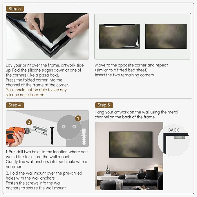 SIGNWIN 36"x60" Extra Large Framed Wall Art Muted Forest Path Soft Misty Woodland Scene Illustration for Home Living Room Bedroom Decor (Frame Assembly Required)