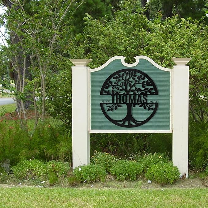 Metal Signs Customized, Tree of Life Metal Signs, Personalized Family Name Sign, Outdoor Metal Wall Art, Metal Tree Wall Decor, Porch Signs Outdoor, Housewarming Gift, Rustic Home Decor