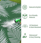 GENIMO Outdoor Rug 6' x 9' Waterproof for Patios Clearance, Reversible Plastic Straw Camping Carpet, Large Area Rugs Mats for RV, Picnic, Backyard, Deck, Balcony, Porch, Beach, Green&Grey