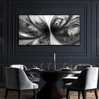 Large Abstract Canvas Wall Art for Living Room Black and White Wall Decor for Office Black Framed Wall Art 29 x 58 Inch