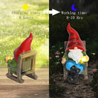 Garden Gnome Statue Solar Light Miniature Outdoor Decor Gnome Figurine for Outdoor Indoor Home Lawn Yard Balcony Porch Patio for Women Mom Grandma 3.54"x2.36"x4.72"