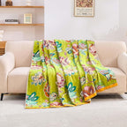 Fall Throw Blanket, 100% Cotton Soft Rustic Boho Throw Blanket for Bed, 60"x80" Farmhouse Decor Bed Flower Blankets, Light Weight Reversible Bohemian Throw Quilt