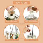 Reed Diffuser Set, 5 fl oz Rose Grapefruit Scented Oil Diffuser, Home Fragrance with Cotton Reed Sticks for Bedroom, Office, Bathroom Shelf Decor & Gifts