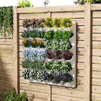 Self-Watering Wall-Mounted Vertical Planter, 36 Pots Wall Planter Indoor Vertical Living Green PlantWall Easy Installation 45''x39'' x5'' (White, 45X39 Inch 36Pcs)