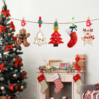 Mini Christmas Wooden Clips 120PCS, Christmas Photo Clips, Christmas Tree Clothespins for Christmas Hanging Photos and Party Decorations