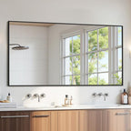 Bathroom Mirror 60" x 30", Large Rectangle Wall Mirror, Black Metal Frame Wall Mounted Mirrors for Bathroom, Vanity, Bedroom, Entryway Decor(Horizontal/Vertical)