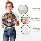 HK Studio Hippie Decor, Posters for Room Aesthetic - Botanical Wall Art, Record Decor, 4pcs 12"