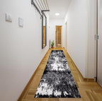 Keen Home Design Area Rugs - 2x14 Non-Shedding, Abstract Rugs for Kitchen, Living Room, Bedroom, Dining Room, Entryway - Size: 2'8" x 14', Abstract Black