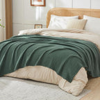 EMME Cotton Muslin Large Throw Blanket Couch Breathable Gauze Blanket Soft Lightweight Bed Blankets Adults (Forest Green, 50"x70")