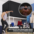 Bed Canopy Portable Blackout Bed Tent Privacy Tent for Adult Indoor Sleeping with 3 Doors, Storage Bag