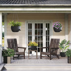 12 Inch Hanging Baskets 2 PC with Chains, Self-Watering Hanging Planters for Indoor Outdoor Plants, Plastic Hanging Flower Pots,Black