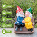 Kiss Garden Gnome Statue Valentine's Day Gifts Couple in Love Collectible Figurine Mr and Mrs Gnome Statue Lover Couple Figurine Romantic Gnome Statue Indoor Outdoor Garden Yard Home Décor