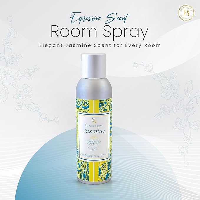 Expressive scent Room Spray Air Freshener - Long Lasting Jasmine Aroma for Home, Bathroom, kitchen, Office & Car – Air freshener for home 6 FL Oz