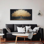 Canvas Wall Art Decor Gold Tree Of Life Abstract Wall Decor Artwork Canvas Prints Painting Gold Tree Wall Art Pictures For Bedroom Dining Room Home Office Artwork 20"X 40" Ready To Hang