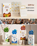 Bible Blessings Fall Flower Vase - Modern Ceramic Book-Shaped Vase for Flowers - Christian Desk Decor for Prayer Room, Dining Table, Coffee Tables, Entryway Console, Religious Gifts (Orange Fall, XL)