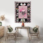 yowecso Sugar Skull Tapestry Horror Skeleton Tapestry Wall Hanging for Bedroom Rose Skull Tapestries Aesthetic Wall Decor for Home Dorm Living Room 40"x60"